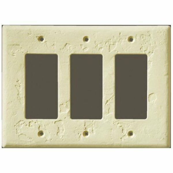 Can-Am Supply InvisiPlate Switch Wallplate, 5 in L, 6-3/4 in W, 3 -Gang, Painted Hand Trowel/Skip Trowel Texture HT-R-3